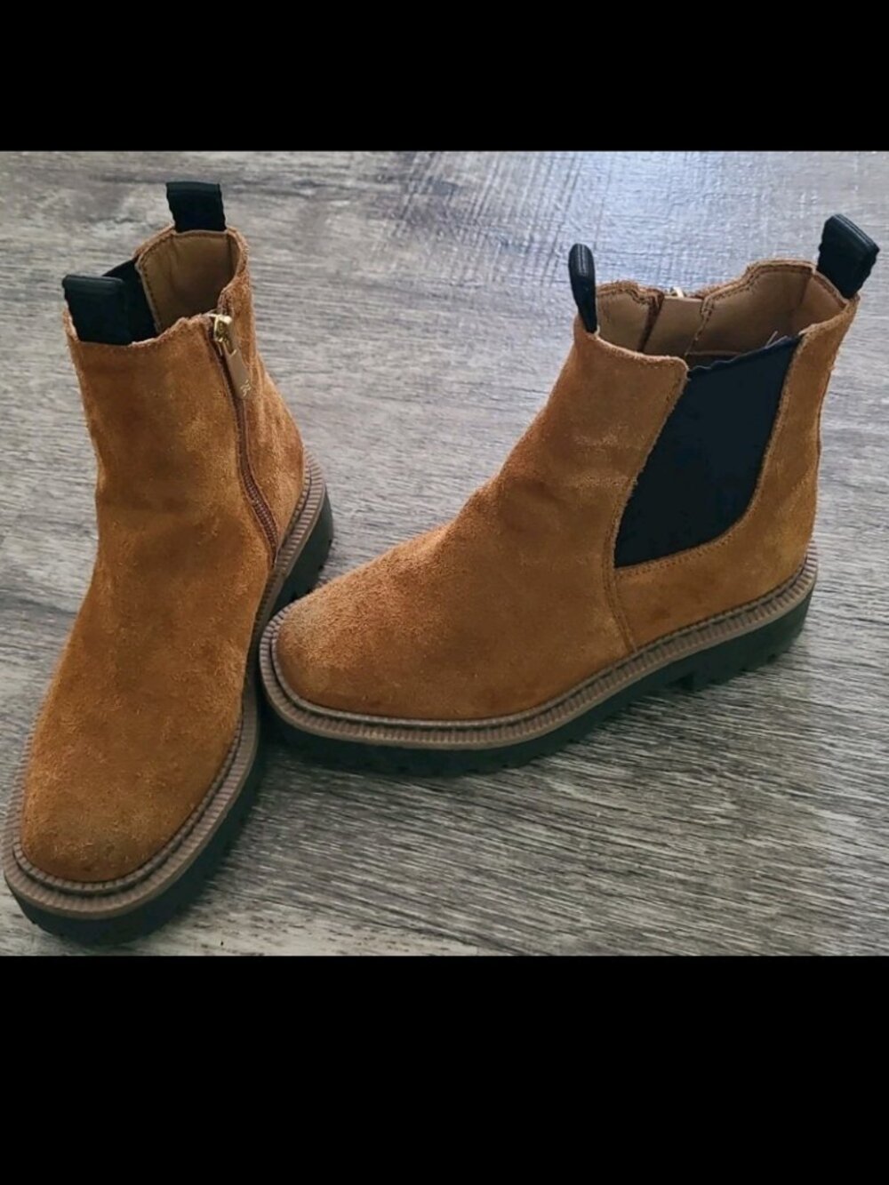 Girls Sam Edelman Suede Zip Up Chelsea Ankle Boots In Brown Size 13 Toddler